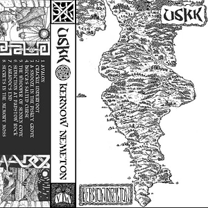 cassette cover with retro fantasy map and music tracklist