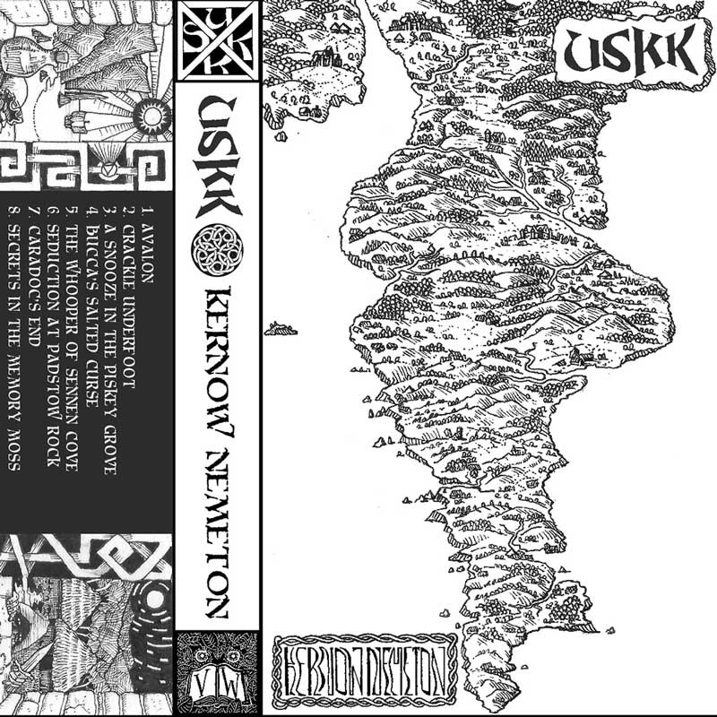 cassette cover with retro fantasy map and music tracklist