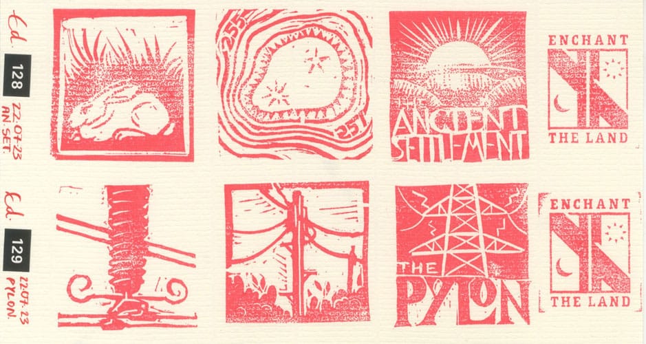 Rubber stamp sticker packs for enchant the land project